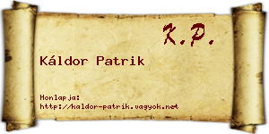 Káldor Patrik névjegykártya